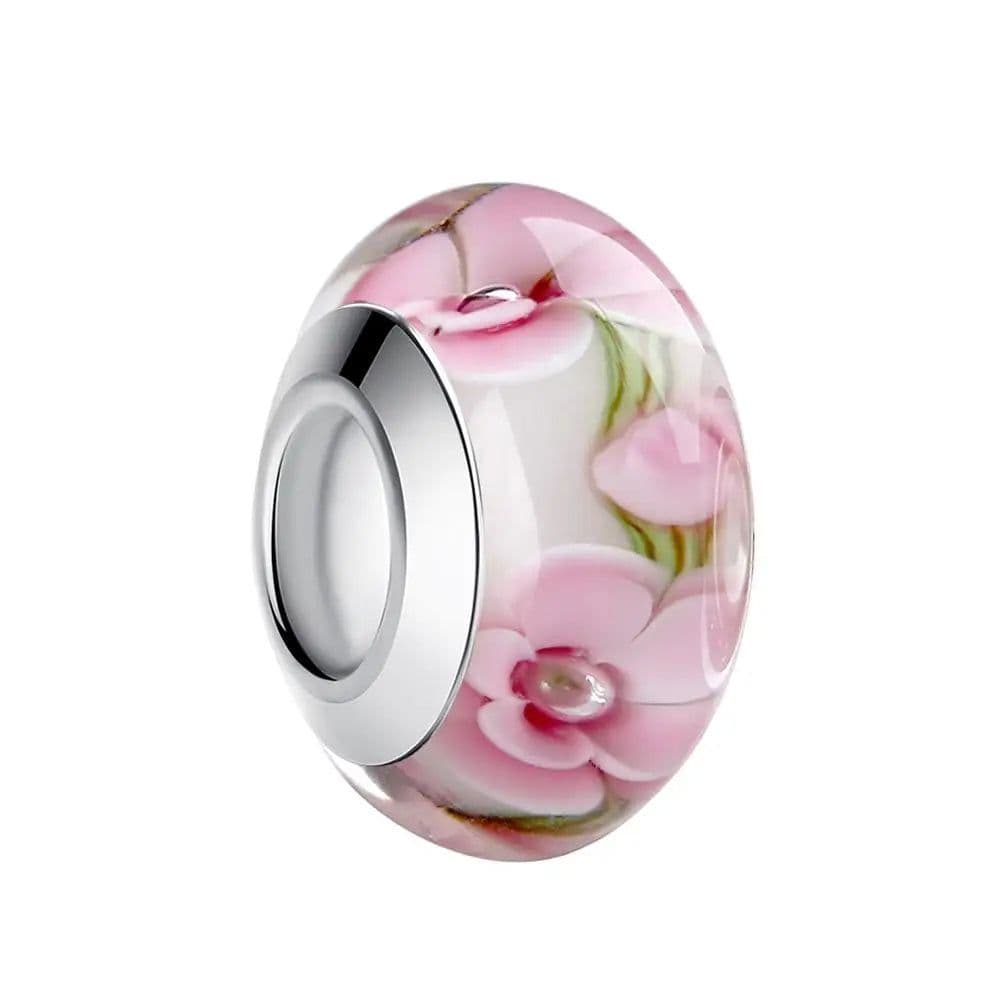 image-WOSTU High Quality White Murano Glass Beads Fit Original Bracelet Pendant Silver Plated Colorful Charm DIY Jewelry Making