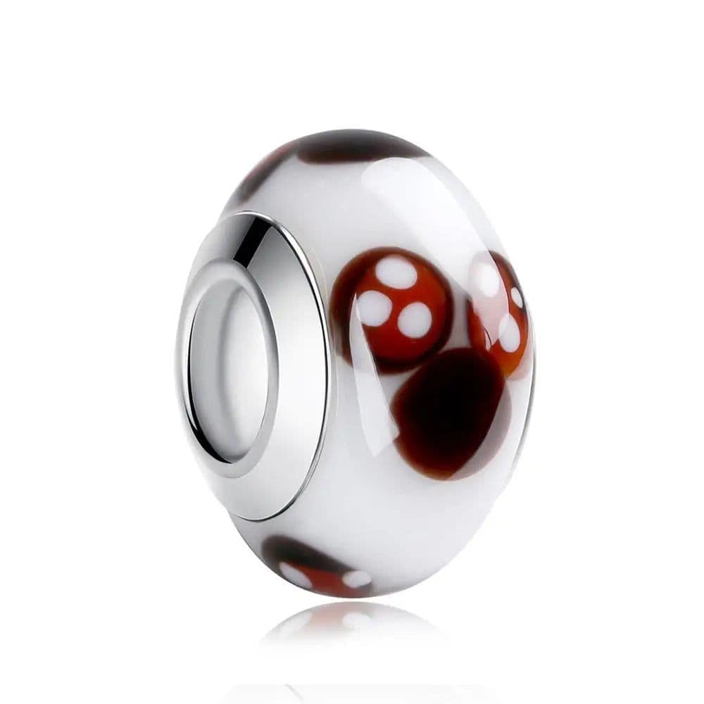 image-WOSTU High Quality White Murano Glass Beads Fit Original Bracelet Pendant Silver Plated Colorful Charm DIY Jewelry Making
