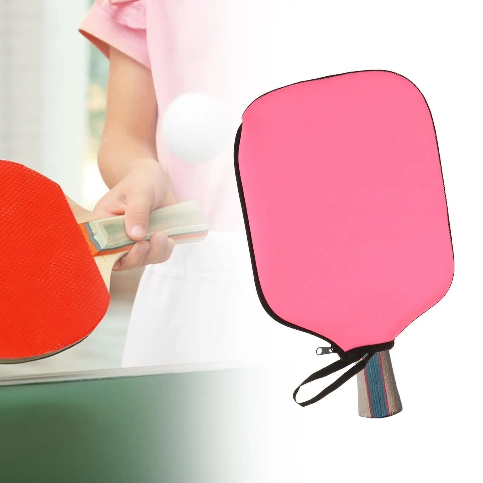 image-Pickleball Racket Cover Supplies Protector with Handle Strap Storage Holder Racket Protection for Training Sports Practice Gift