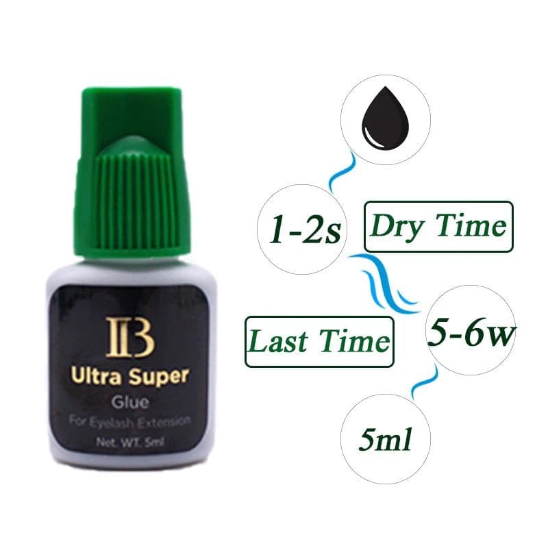 image-Eyelash Extension Glue i-beauty Type 1 bottle IB Ultra super Glue Individual Fast Drying Eyelash Extensions Glue 5ml/bottle Shop