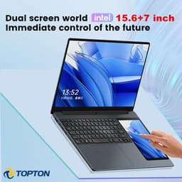 image-Topton L10 Dual Screen Laptop 15.6 Inch IPS + 7'' Touch 12th Gen Intel N100 Max 32G DDR4 2T SSD Slim Office Notebook PC Computer