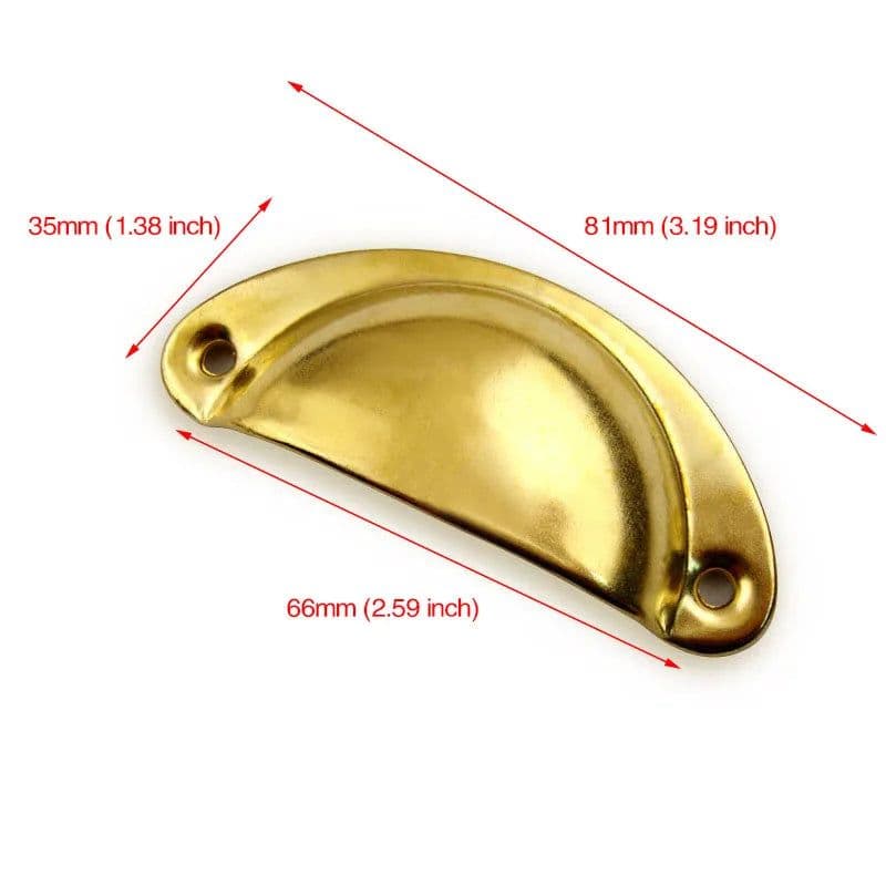 image-KAK 2PCS Retro Metal Kitchen Drawer Cabinet Door Handle And Furniture Knobs Handware Cupboard Antique Brass Shell Pull Handles