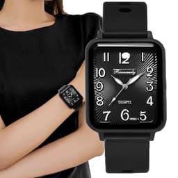 image-Fashion Lady Hot Sales Brands Watches Leisure Rectangle Digital Simple Women Quartz Watch Sports Silicone Strap Ladies Clock