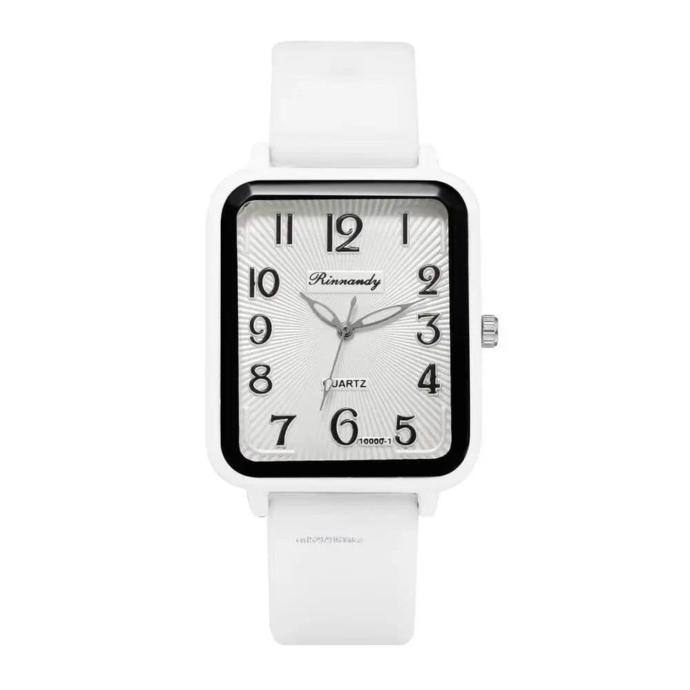 image-Fashion Lady Hot Sales Brands Watches Leisure Rectangle Digital Simple Women Quartz Watch Sports Silicone Strap Ladies Clock