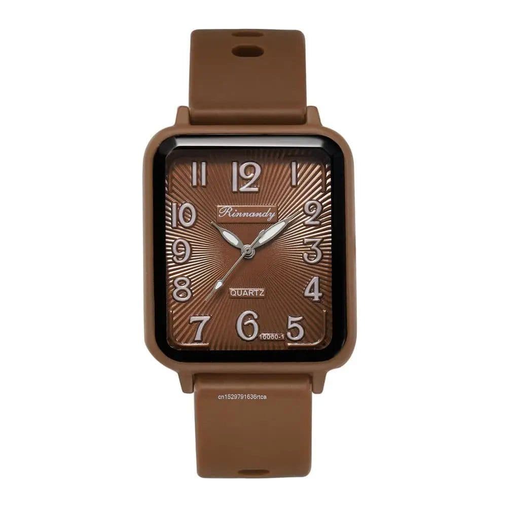 image-Fashion Lady Hot Sales Brands Watches Leisure Rectangle Digital Simple Women Quartz Watch Sports Silicone Strap Ladies Clock