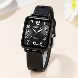 image-Fashion Lady Hot Sales Brands Watches Leisure Rectangle Digital Simple Women Quartz Watch Sports Silicone Strap Ladies Clock
