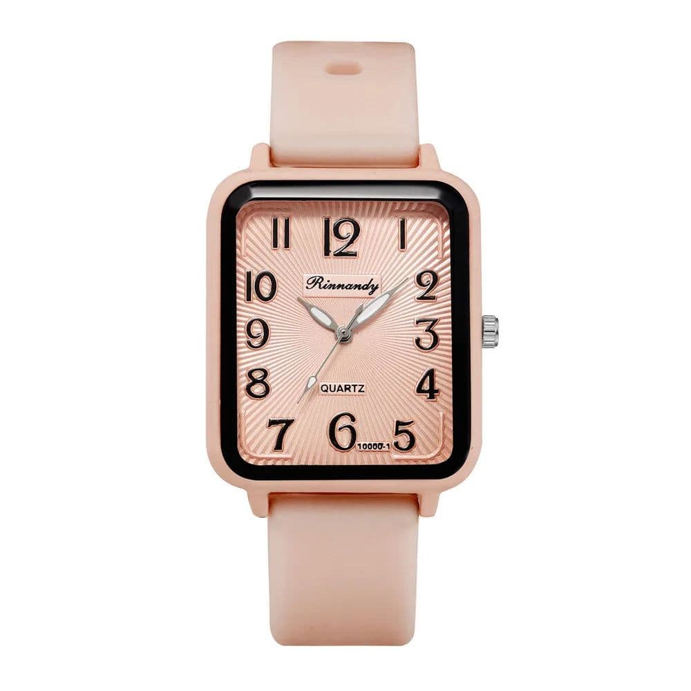 image-Fashion Lady Hot Sales Brands Watches Leisure Rectangle Digital Simple Women Quartz Watch Sports Silicone Strap Ladies Clock