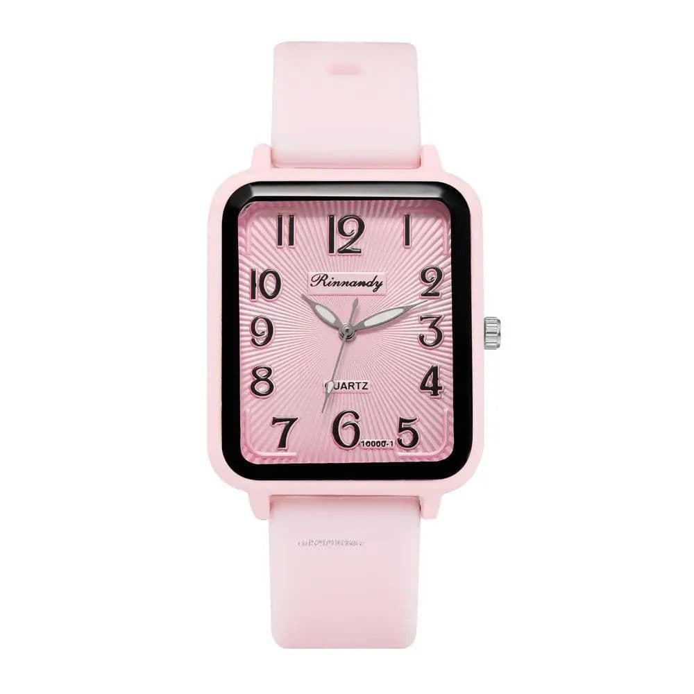 image-Fashion Lady Hot Sales Brands Watches Leisure Rectangle Digital Simple Women Quartz Watch Sports Silicone Strap Ladies Clock