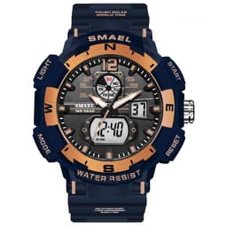 image-SMAEL Top Luxury Brand Men's Watch Outdoor Sports Waterproof Watches Dual Time Display Quartz Wristwatches Rubber Digital Clock