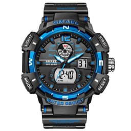 image-SMAEL Top Luxury Brand Men's Watch Outdoor Sports Waterproof Watches Dual Time Display Quartz Wristwatches Rubber Digital Clock