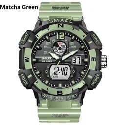 image-SMAEL Top Luxury Brand Men's Watch Outdoor Sports Waterproof Watches Dual Time Display Quartz Wristwatches Rubber Digital Clock