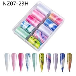 image-50pcs/Lo Holographic Transfer Foil Stickers 4*20cm Random Decals 30pc Flower Transferring Wraps Slider Nail Transfer Foil Decors