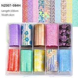 image-50pcs/Lo Holographic Transfer Foil Stickers 4*20cm Random Decals 30pc Flower Transferring Wraps Slider Nail Transfer Foil Decors