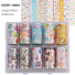 image-50pcs/Lo Holographic Transfer Foil Stickers 4*20cm Random Decals 30pc Flower Transferring Wraps Slider Nail Transfer Foil Decors