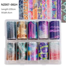 image-50pcs/Lo Holographic Transfer Foil Stickers 4*20cm Random Decals 30pc Flower Transferring Wraps Slider Nail Transfer Foil Decors