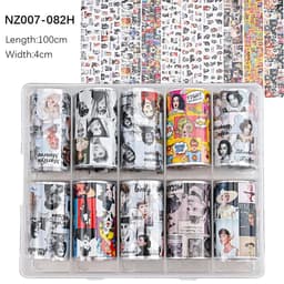 image-50pcs/Lo Holographic Transfer Foil Stickers 4*20cm Random Decals 30pc Flower Transferring Wraps Slider Nail Transfer Foil Decors