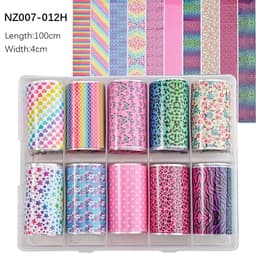 image-50pcs/Lo Holographic Transfer Foil Stickers 4*20cm Random Decals 30pc Flower Transferring Wraps Slider Nail Transfer Foil Decors