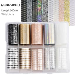 image-50pcs/Lo Holographic Transfer Foil Stickers 4*20cm Random Decals 30pc Flower Transferring Wraps Slider Nail Transfer Foil Decors