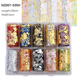 image-50pcs/Lo Holographic Transfer Foil Stickers 4*20cm Random Decals 30pc Flower Transferring Wraps Slider Nail Transfer Foil Decors