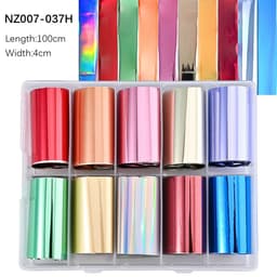 image-50pcs/Lo Holographic Transfer Foil Stickers 4*20cm Random Decals 30pc Flower Transferring Wraps Slider Nail Transfer Foil Decors