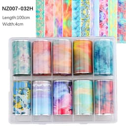 image-50pcs/Lo Holographic Transfer Foil Stickers 4*20cm Random Decals 30pc Flower Transferring Wraps Slider Nail Transfer Foil Decors