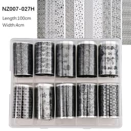 image-50pcs/Lo Holographic Transfer Foil Stickers 4*20cm Random Decals 30pc Flower Transferring Wraps Slider Nail Transfer Foil Decors