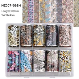 image-50pcs/Lo Holographic Transfer Foil Stickers 4*20cm Random Decals 30pc Flower Transferring Wraps Slider Nail Transfer Foil Decors