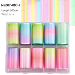 image-50pcs/Lo Holographic Transfer Foil Stickers 4*20cm Random Decals 30pc Flower Transferring Wraps Slider Nail Transfer Foil Decors