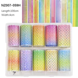 image-50pcs/Lo Holographic Transfer Foil Stickers 4*20cm Random Decals 30pc Flower Transferring Wraps Slider Nail Transfer Foil Decors