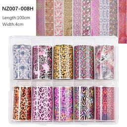 image-50pcs/Lo Holographic Transfer Foil Stickers 4*20cm Random Decals 30pc Flower Transferring Wraps Slider Nail Transfer Foil Decors