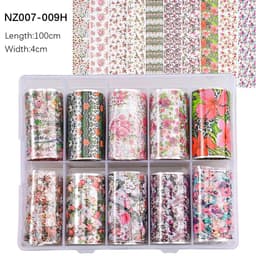 image-50pcs/Lo Holographic Transfer Foil Stickers 4*20cm Random Decals 30pc Flower Transferring Wraps Slider Nail Transfer Foil Decors