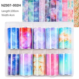 image-50pcs/Lo Holographic Transfer Foil Stickers 4*20cm Random Decals 30pc Flower Transferring Wraps Slider Nail Transfer Foil Decors