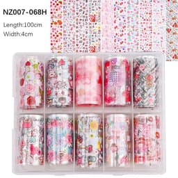 image-50pcs/Lo Holographic Transfer Foil Stickers 4*20cm Random Decals 30pc Flower Transferring Wraps Slider Nail Transfer Foil Decors