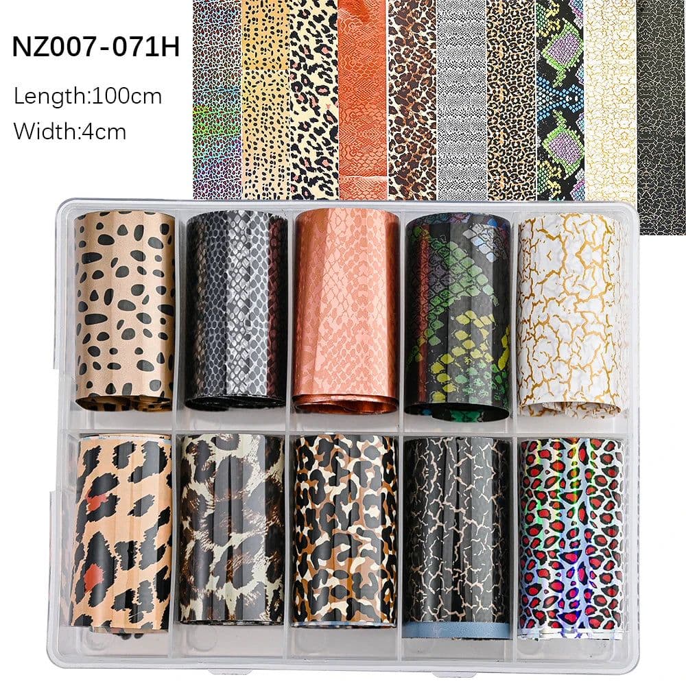 image-50pcs/Lo Holographic Transfer Foil Stickers 4*20cm Random Decals 30pc Flower Transferring Wraps Slider Nail Transfer Foil Decors