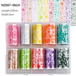 image-50pcs/Lo Holographic Transfer Foil Stickers 4*20cm Random Decals 30pc Flower Transferring Wraps Slider Nail Transfer Foil Decors
