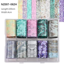 image-50pcs/Lo Holographic Transfer Foil Stickers 4*20cm Random Decals 30pc Flower Transferring Wraps Slider Nail Transfer Foil Decors