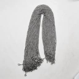 image-Fashion 1.5MM 2.0MM 45cm 60cm 70cm stainless steel or black Wax rope lobster clasp necklace lanyard Jewelry pendant cords 100pc