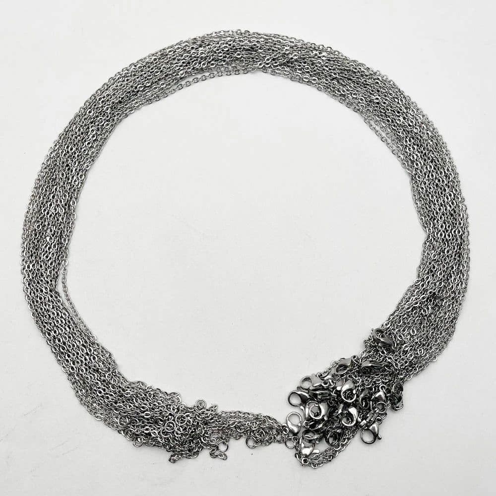 image-Fashion 1.5MM 2.0MM 45cm 60cm 70cm stainless steel or black Wax rope lobster clasp necklace lanyard Jewelry pendant cords 100pc