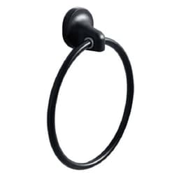 image-Matte Black Finish Stainless Steel Wall Mounted Towel Ring Bathroom Accessories Round Towel Holder Bathroom Towel Rack Hanger