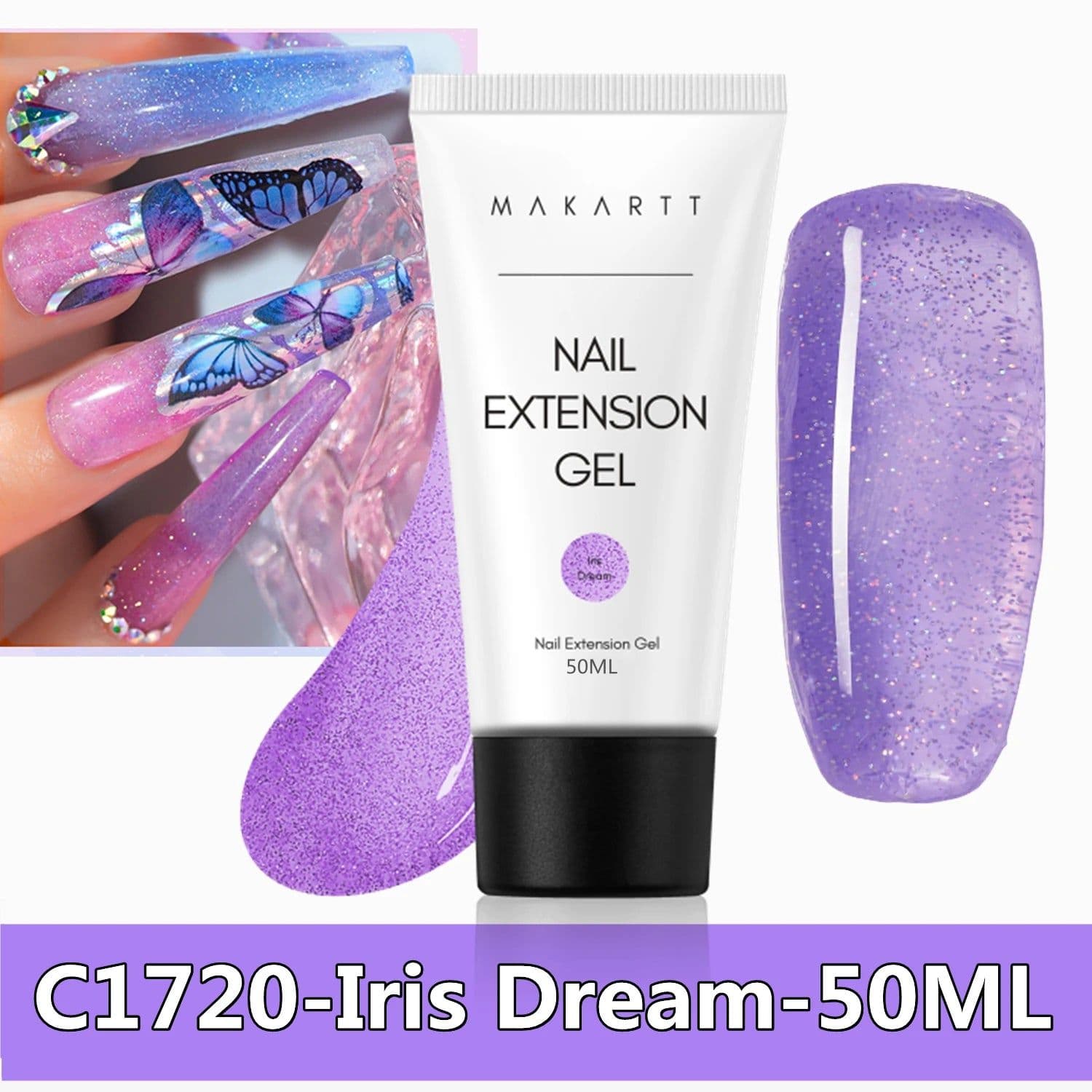 image-Makartt Poly Nail Extension Gel 30ML / 50ML Pink Clear White Blue Nail Gel Trendy Nail Art Design French Manicure For Starters