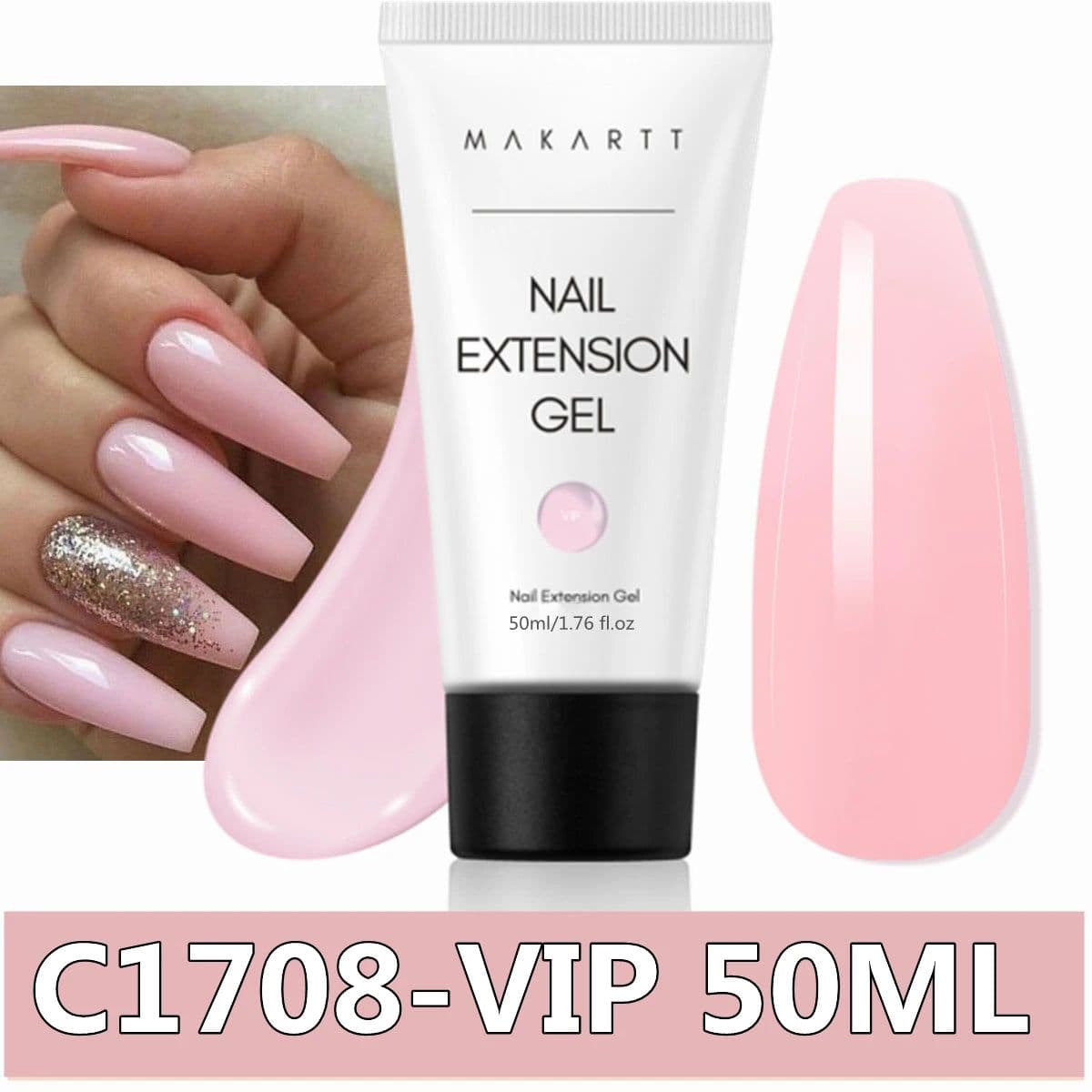 image-Makartt Poly Nail Extension Gel 30ML / 50ML Pink Clear White Blue Nail Gel Trendy Nail Art Design French Manicure For Starters