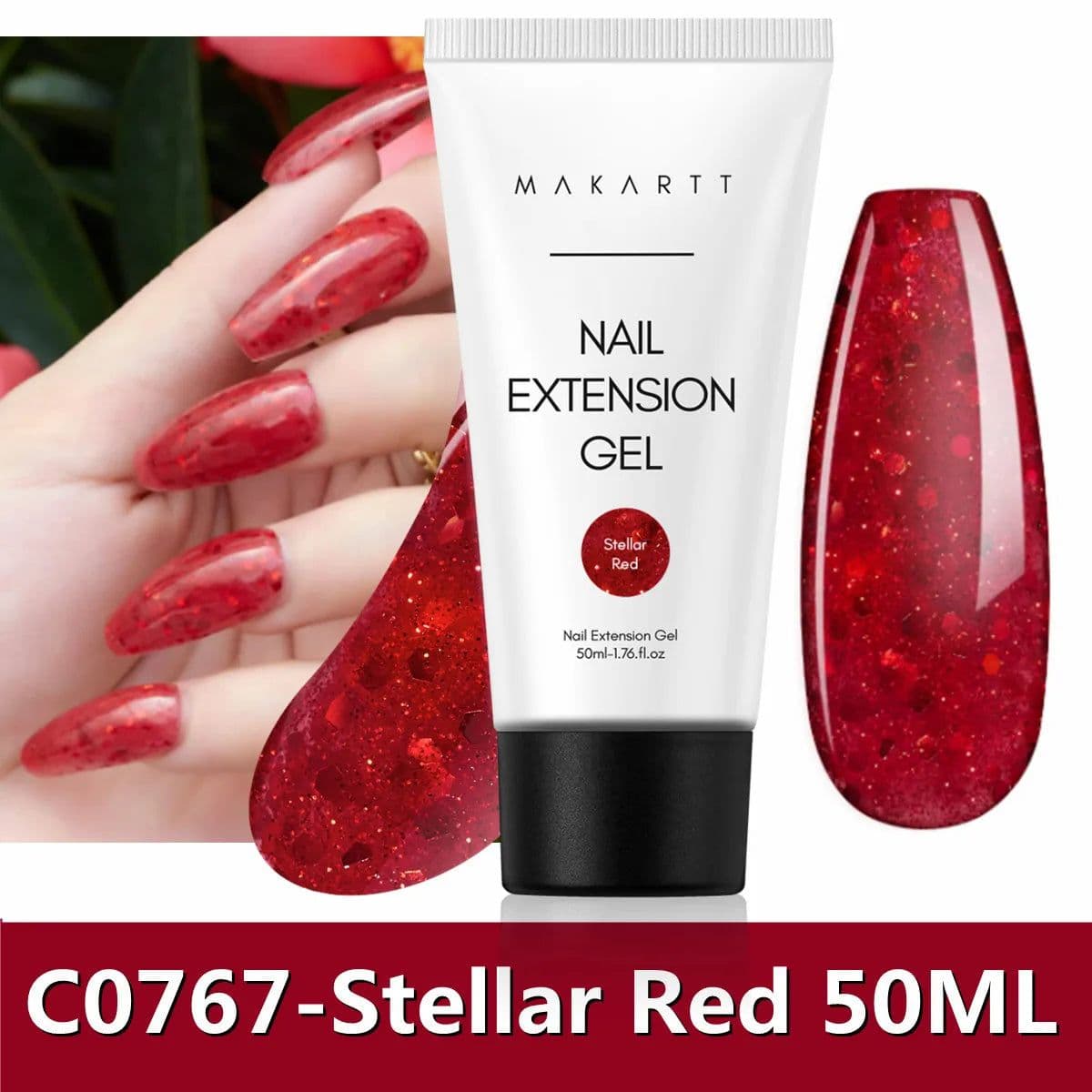 image-Makartt Poly Nail Extension Gel 30ML / 50ML Pink Clear White Blue Nail Gel Trendy Nail Art Design French Manicure For Starters