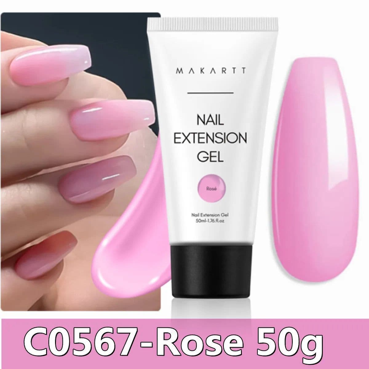 image-Makartt Poly Nail Extension Gel 30ML / 50ML Pink Clear White Blue Nail Gel Trendy Nail Art Design French Manicure For Starters