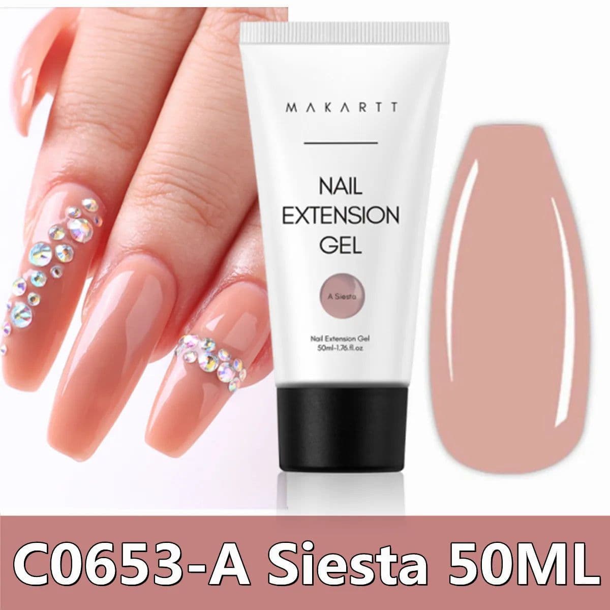 image-Makartt Poly Nail Extension Gel 30ML / 50ML Pink Clear White Blue Nail Gel Trendy Nail Art Design French Manicure For Starters