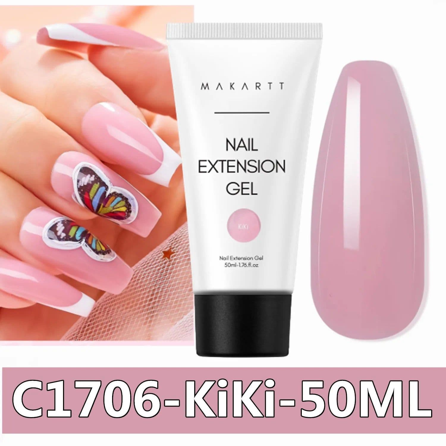 image-Makartt Poly Nail Extension Gel 30ML / 50ML Pink Clear White Blue Nail Gel Trendy Nail Art Design French Manicure For Starters