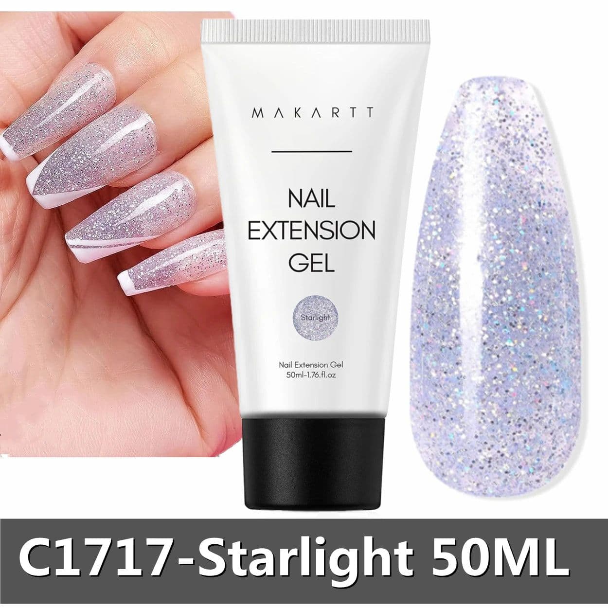 image-Makartt Poly Nail Extension Gel 30ML / 50ML Pink Clear White Blue Nail Gel Trendy Nail Art Design French Manicure For Starters