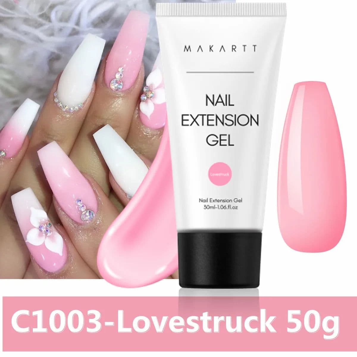 image-Makartt Poly Nail Extension Gel 30ML / 50ML Pink Clear White Blue Nail Gel Trendy Nail Art Design French Manicure For Starters