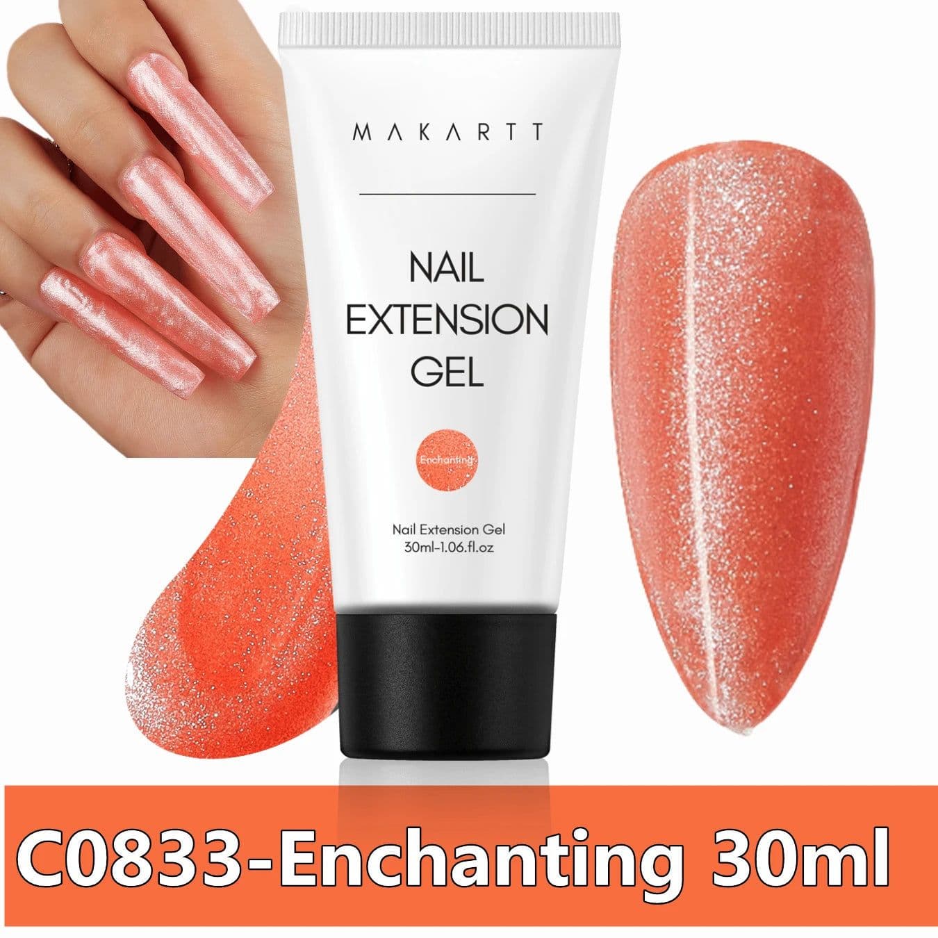image-Makartt Poly Nail Extension Gel 30ML / 50ML Pink Clear White Blue Nail Gel Trendy Nail Art Design French Manicure For Starters