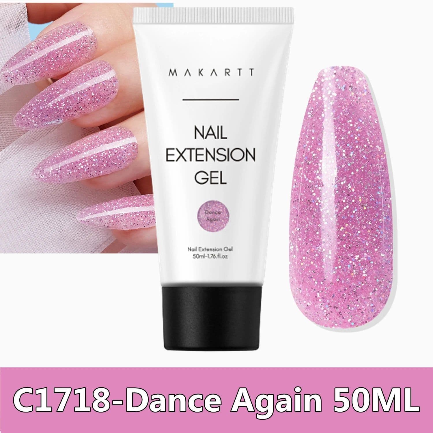 image-Makartt Poly Nail Extension Gel 30ML / 50ML Pink Clear White Blue Nail Gel Trendy Nail Art Design French Manicure For Starters