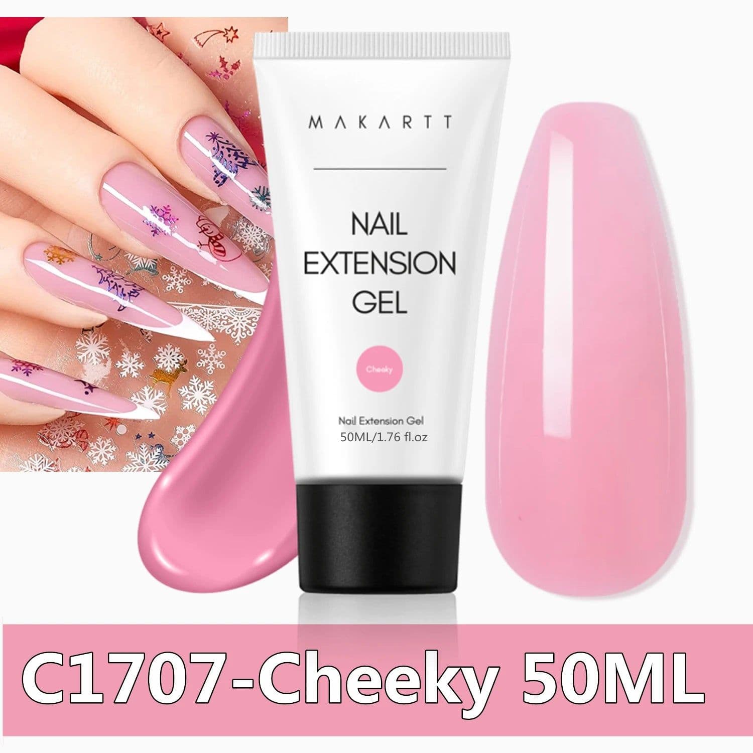 image-Makartt Poly Nail Extension Gel 30ML / 50ML Pink Clear White Blue Nail Gel Trendy Nail Art Design French Manicure For Starters